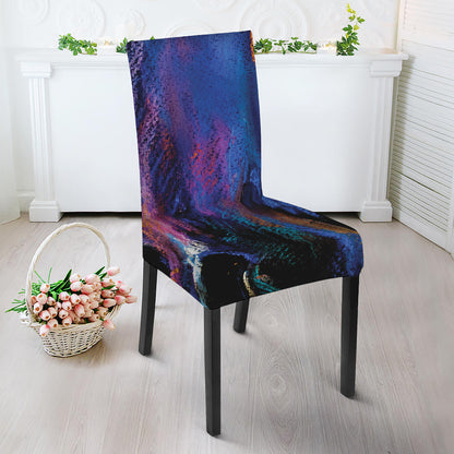 Dark Blue Horse Portrait Print Dining Chair Slipcover