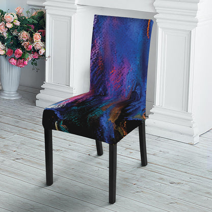 Dark Blue Horse Portrait Print Dining Chair Slipcover