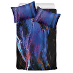 Dark Blue Horse Portrait Print Duvet Cover Bedding Set