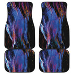 Dark Blue Horse Portrait Print Front and Back Car Floor Mats