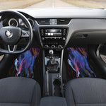 Dark Blue Horse Portrait Print Front and Back Car Floor Mats
