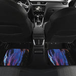 Dark Blue Horse Portrait Print Front and Back Car Floor Mats