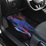 Dark Blue Horse Portrait Print Front and Back Car Floor Mats