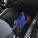 Dark Blue Horse Portrait Print Front and Back Car Floor Mats