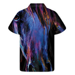 Dark Blue Horse Portrait Print Men's Short Sleeve Shirt