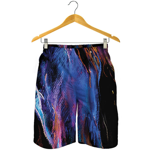 Dark Blue Horse Portrait Print Men's Shorts