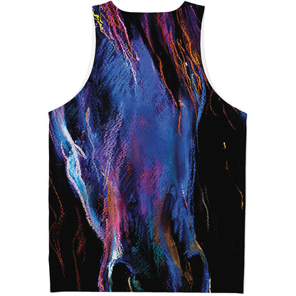 Dark Blue Horse Portrait Print Men's Tank Top