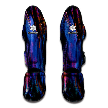 Dark Blue Horse Portrait Print Muay Thai Shin Guard