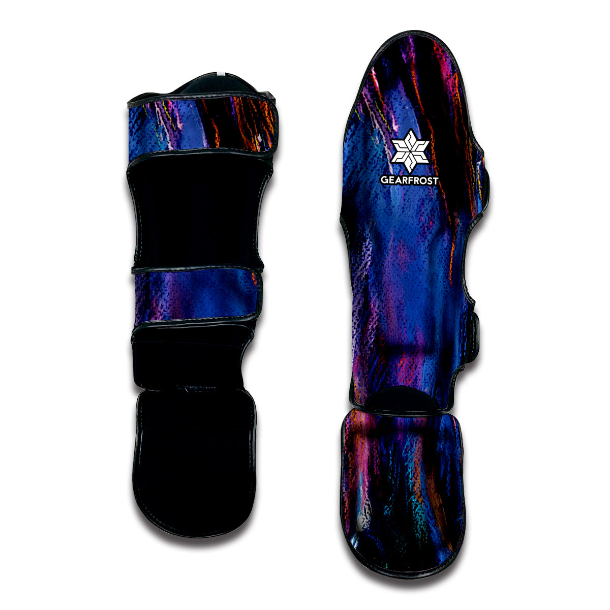Dark Blue Horse Portrait Print Muay Thai Shin Guard