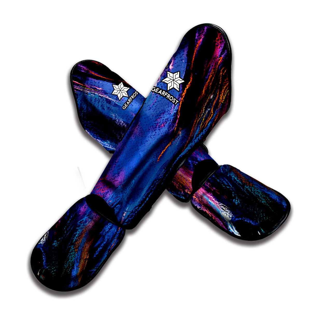Dark Blue Horse Portrait Print Muay Thai Shin Guard