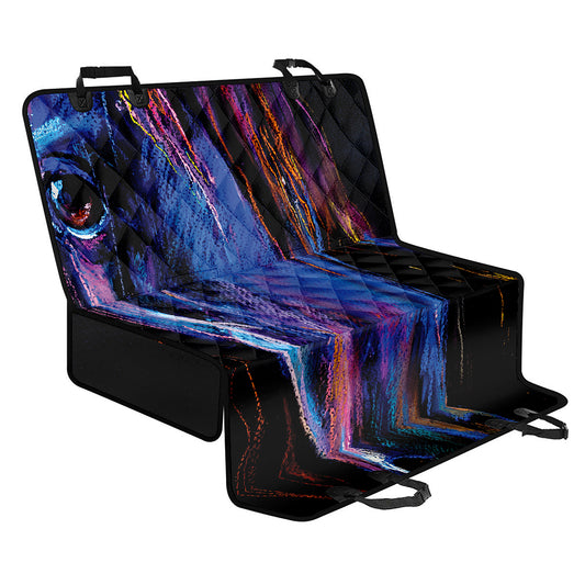 Dark Blue Horse Portrait Print Pet Car Back Seat Cover