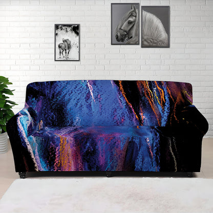 Dark Blue Horse Portrait Print Sofa Cover