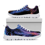 Dark Blue Horse Portrait Print White Sneakers