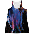 Dark Blue Horse Portrait Print Women's Racerback Tank Top