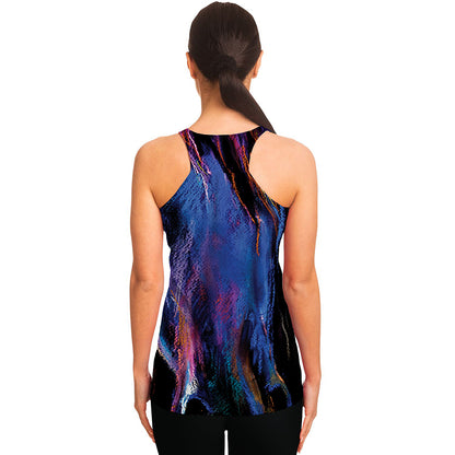Dark Blue Horse Portrait Print Women's Racerback Tank Top