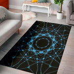 Dark Blue Kaleidoscope Print Area Rug
