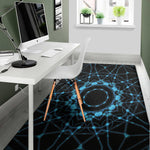 Dark Blue Kaleidoscope Print Area Rug