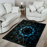Dark Blue Kaleidoscope Print Area Rug