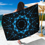 Dark Blue Kaleidoscope Print Beach Sarong Wrap