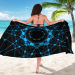 Dark Blue Kaleidoscope Print Beach Sarong Wrap