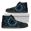 Dark Blue Kaleidoscope Print Black High Top Sneakers