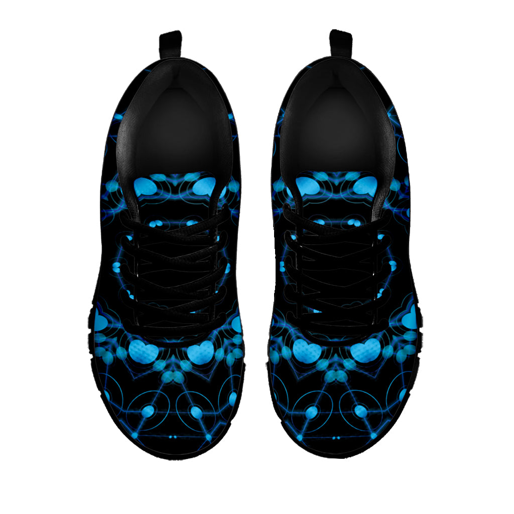 Dark Blue Kaleidoscope Print Black Sneakers