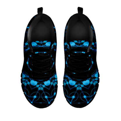 Dark Blue Kaleidoscope Print Black Sneakers
