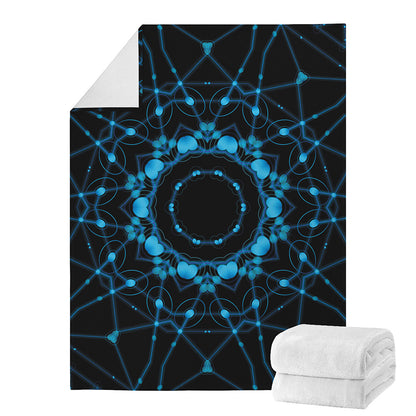 Dark Blue Kaleidoscope Print Blanket