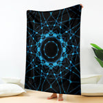 Dark Blue Kaleidoscope Print Blanket