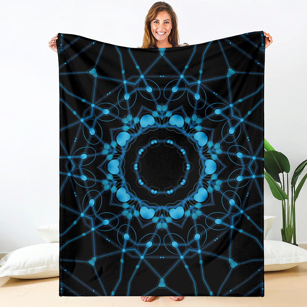 Dark Blue Kaleidoscope Print Blanket