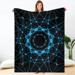 Dark Blue Kaleidoscope Print Blanket