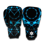 Dark Blue Kaleidoscope Print Boxing Gloves