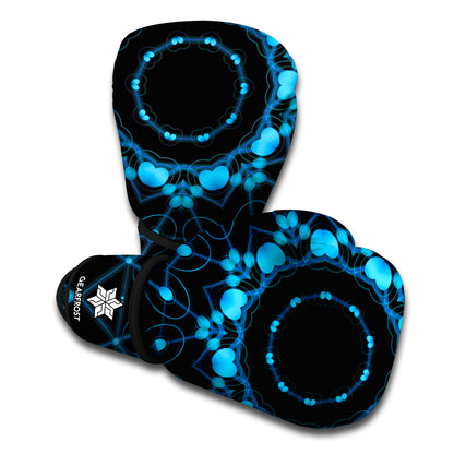 Dark Blue Kaleidoscope Print Boxing Gloves