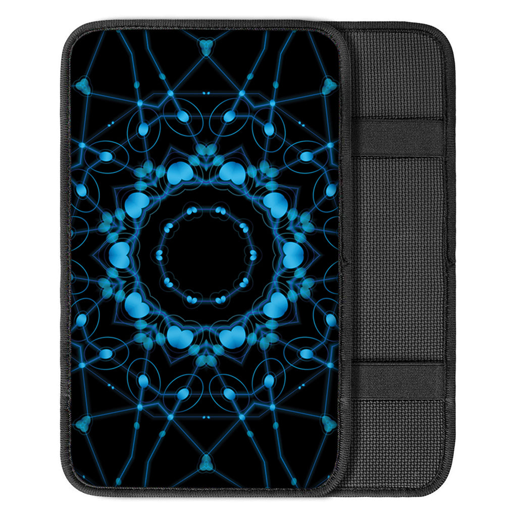 Dark Blue Kaleidoscope Print Car Center Console Cover
