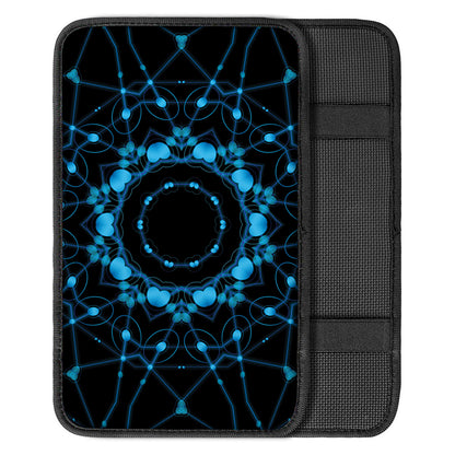 Dark Blue Kaleidoscope Print Car Center Console Cover