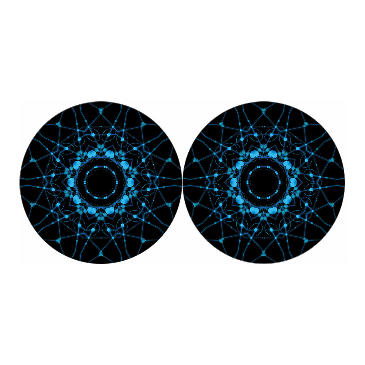 Dark Blue Kaleidoscope Print Car Coasters