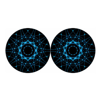 Dark Blue Kaleidoscope Print Car Coasters