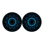 Dark Blue Kaleidoscope Print Car Coasters