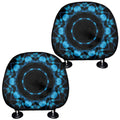 Dark Blue Kaleidoscope Print Car Headrest Covers
