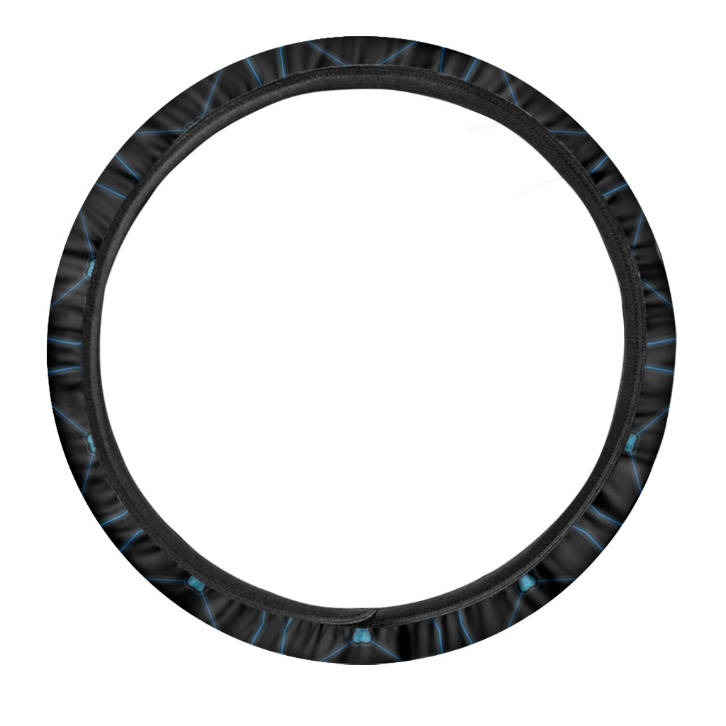 Dark Blue Kaleidoscope Print Car Steering Wheel Cover