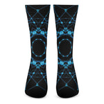 Dark Blue Kaleidoscope Print Crew Socks
