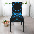 Dark Blue Kaleidoscope Print Dining Chair Slipcover