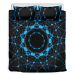 Dark Blue Kaleidoscope Print Duvet Cover Bedding Set