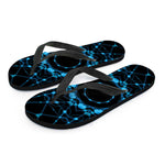 Dark Blue Kaleidoscope Print Flip Flops