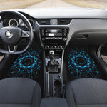 Dark Blue Kaleidoscope Print Front and Back Car Floor Mats