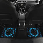 Dark Blue Kaleidoscope Print Front and Back Car Floor Mats