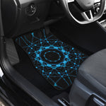 Dark Blue Kaleidoscope Print Front and Back Car Floor Mats
