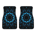Dark Blue Kaleidoscope Print Front Car Floor Mats