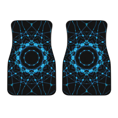 Dark Blue Kaleidoscope Print Front Car Floor Mats