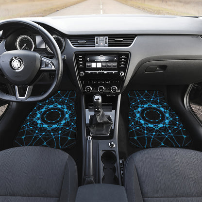 Dark Blue Kaleidoscope Print Front Car Floor Mats